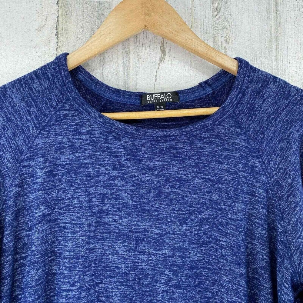 Buffalo David Bitton Sweater Mens Medium Blue Long‎ Sleeve Medium Weight - Picture 3 of 6